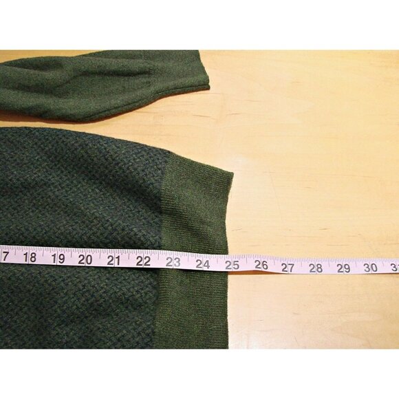 Alan Flusser Merino Wool Blend Mens Pullover Sweater Green Blue Quarter Zip XXL - Picture 10 of 12